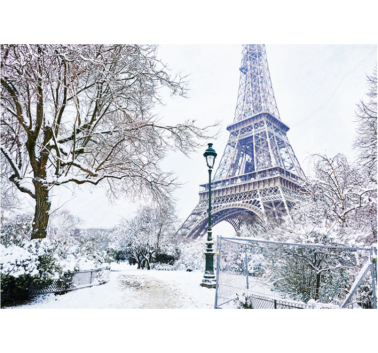 Tapisserie paris tour eiffel sous la neige - TenStickers