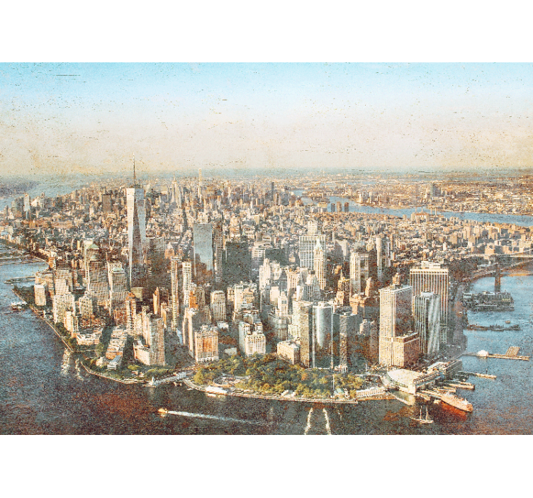 Tapisserie villes et pays vue aérienne de manhattan - TenStickers
