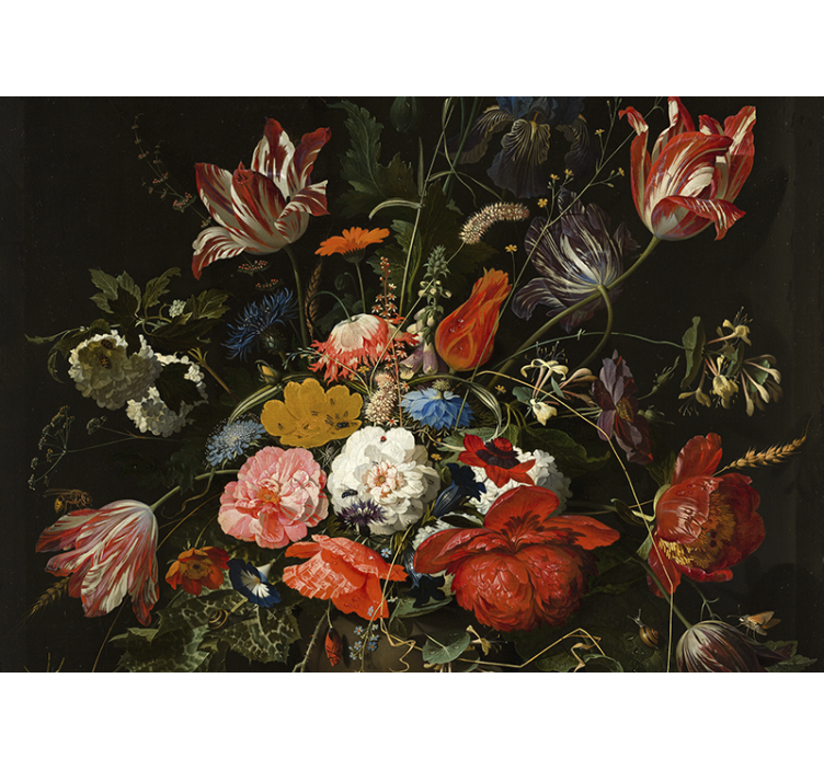 Papier peint mural art Peinture fleurs colorées - TenStickers