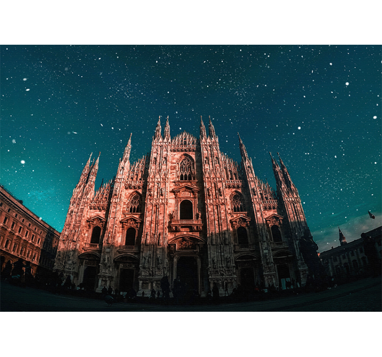Tapisserie madrid paysage nocturne cathédrale milan - TenStickers