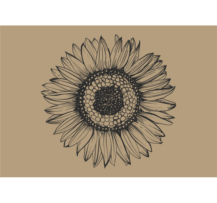 Tapisserie fleur design floral tournesol - TenStickers