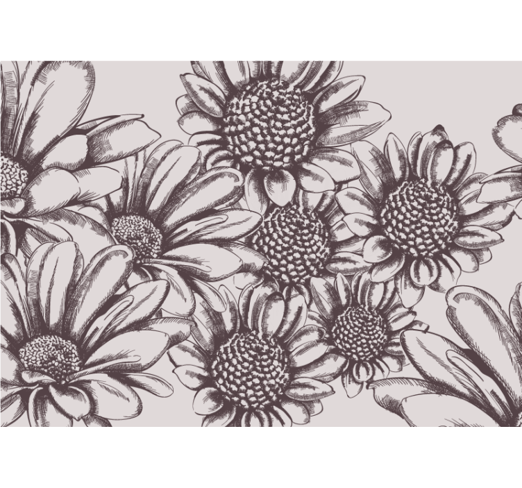 Tapisserie fleur motif marguerite - TenStickers