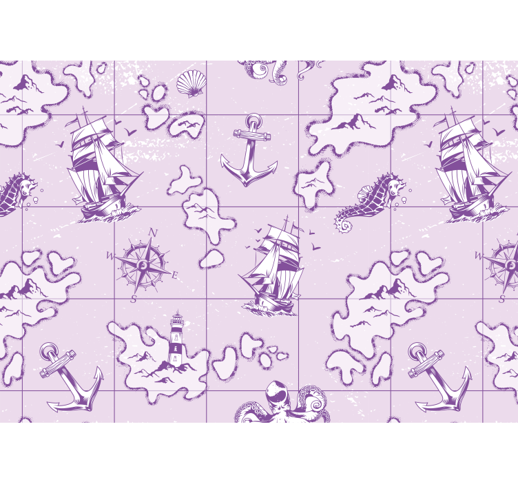 Tapisserie autres conception nautique violette - TenStickers