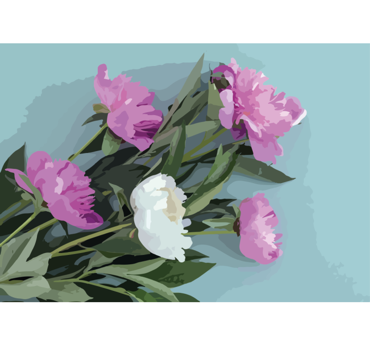 Tapisserie fleur arrangement de pivoines - TenStickers