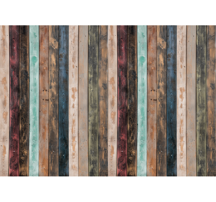 Tapisserie brique texture bois planks - TenStickers