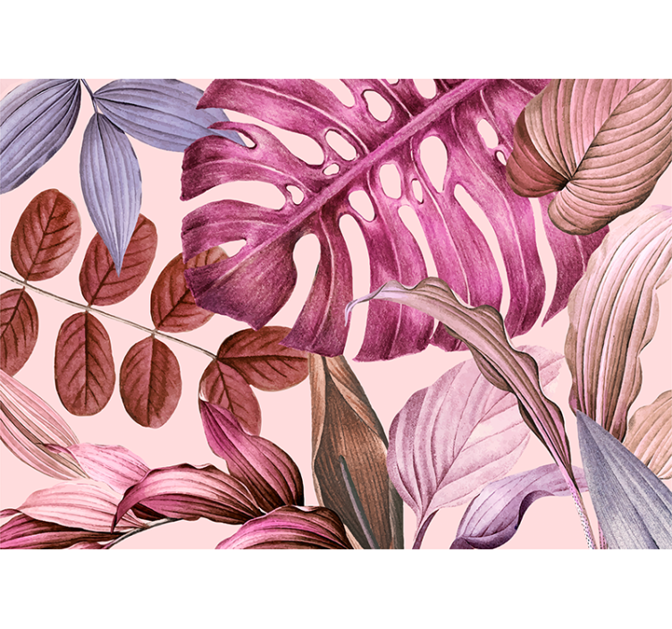 Tapisserie fleur feuilles tropicales vivantes - TenStickers