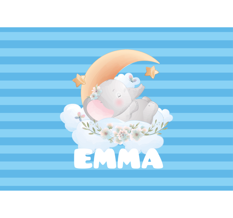 Tapisserie chambre enfant design éléphant endormi - TenStickers