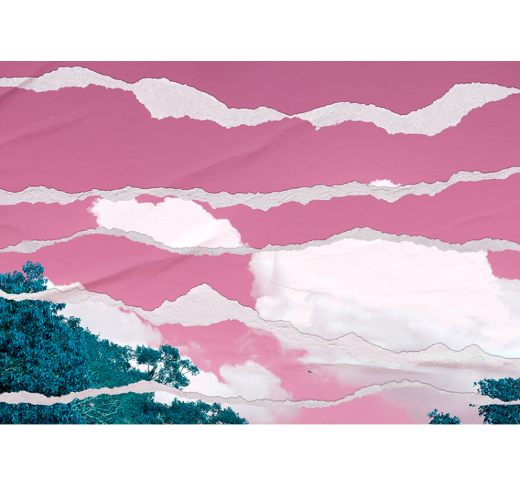 Tapisserie abstraite couches nuageuses déchirées - TenStickers