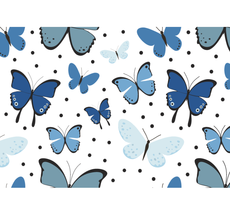 Tapisserie chambre enfant motif papillons bleus - TenStickers
