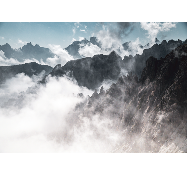 Tapisserie montagne silhouette de pic majestueux - TenStickers