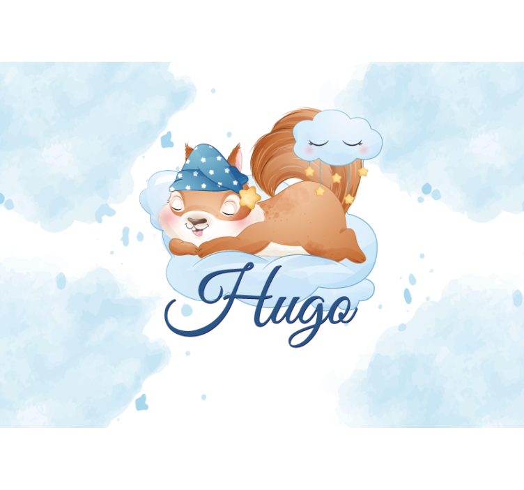 Tapisserie pour chambre bébé rêves de petit écureuil - TenStickers