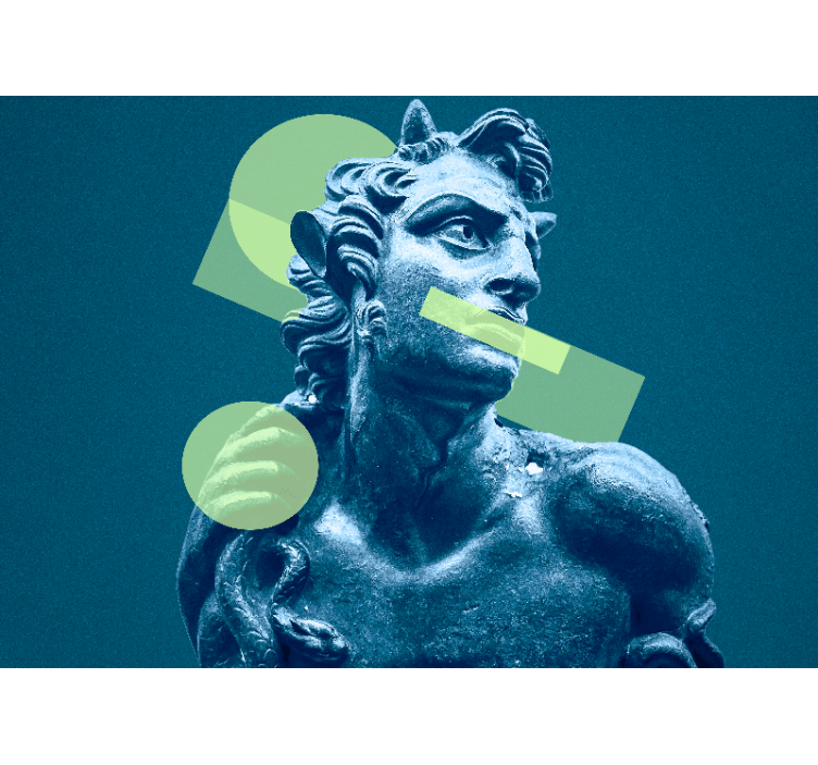 Tapisserie art statue aux formes géométriques - TenStickers