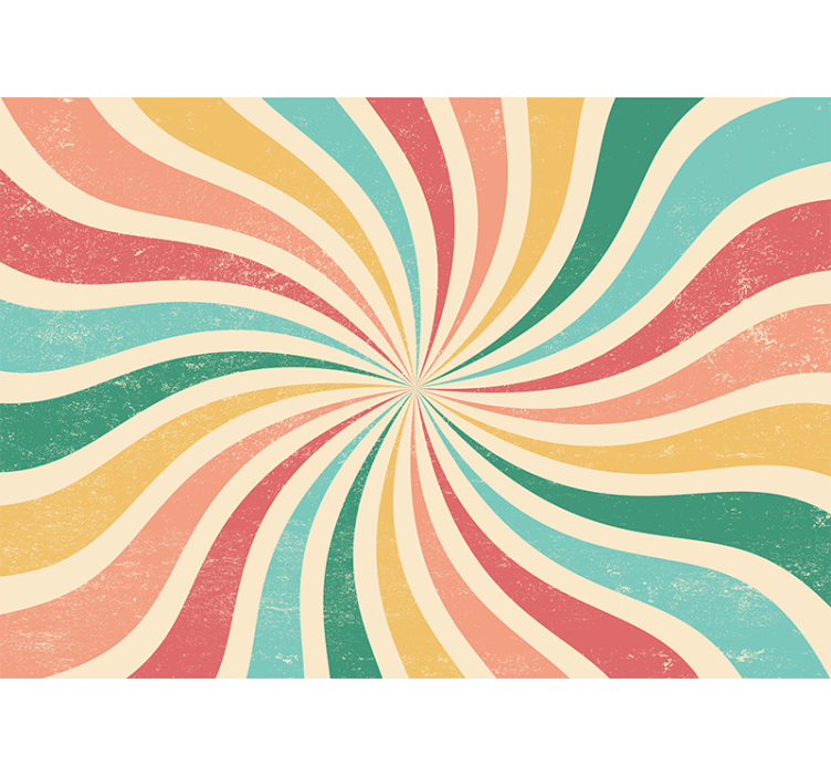 Tapisserie 3d vagues colorées en spirale - TenStickers