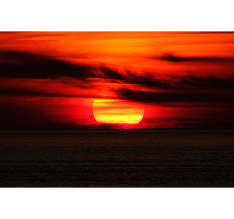 Tapisserie ciel vue de coucher de soleil vibrant - TenStickers