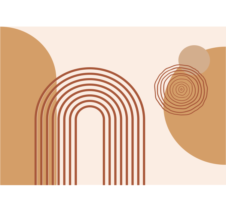 Tapisserie abstraite lignes courbes géométriques - TenStickers