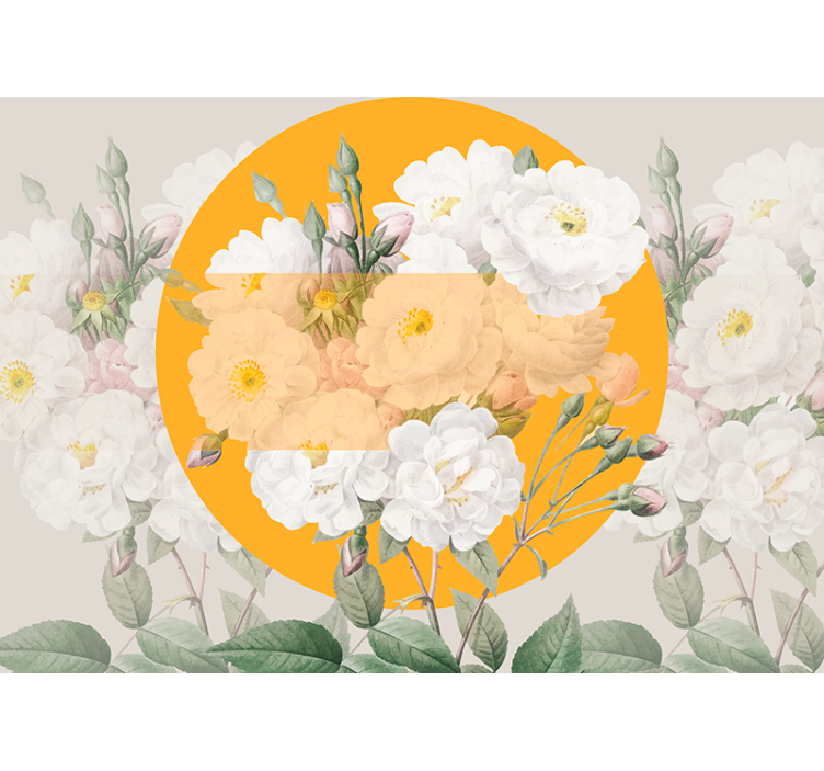 Tapisserie fleur composition florale épanouie - TenStickers