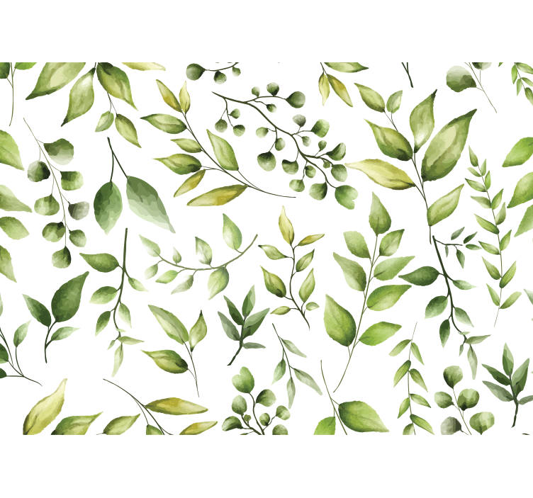 Papier peint nature Feuilles d'eucalyptus aquarelles - TenStickers