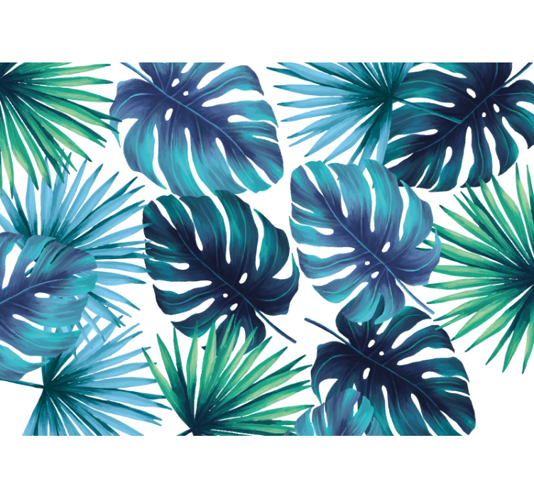 Tapisserie nature œuvre d'art feuilles tropicales - TenStickers