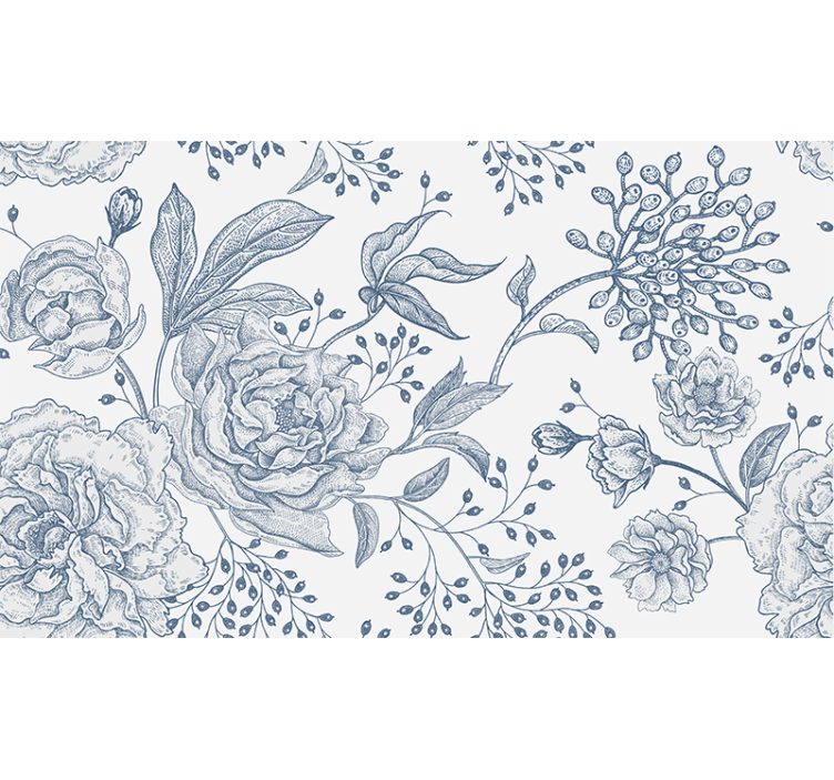 Tapisserie fleur style arrangement botanique - TenStickers