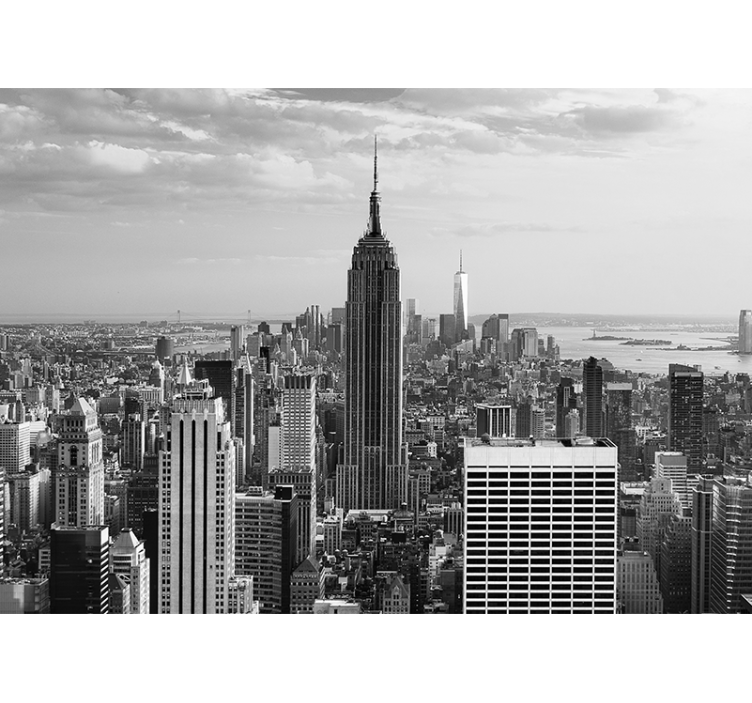 Papier peint new york Panoramique noir et blanc new york - TenStickers
