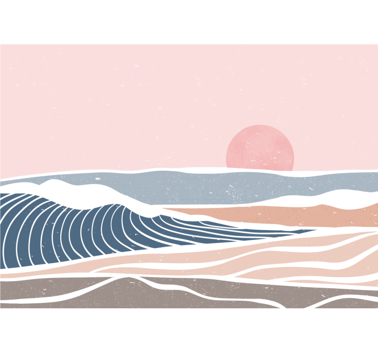 Papier peint salon Dessin abstrait coloré courbe - TenStickers