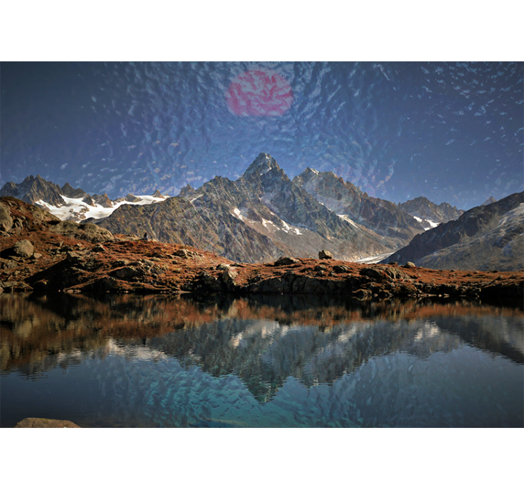 Tapisserie paysage reflet des montagnes majestueuses - TenStickers