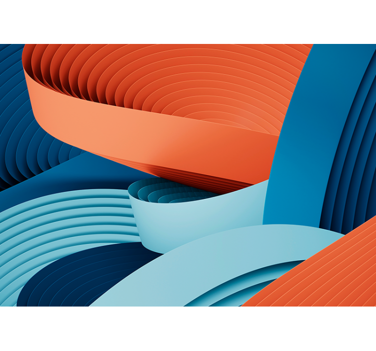 Tapisserie abstraite couches de papier dynamiques - TenStickers