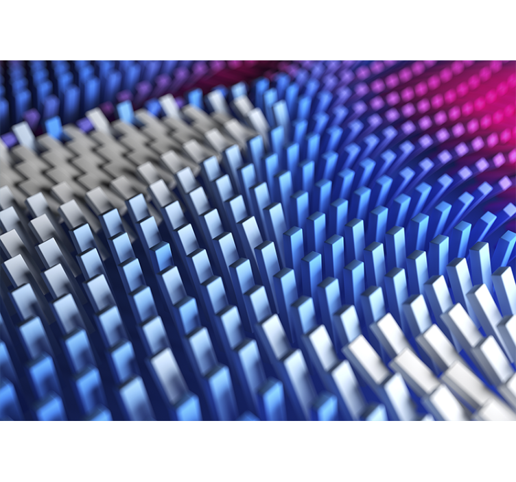 Tapisserie abstraite vagues géométriques texturées - TenStickers