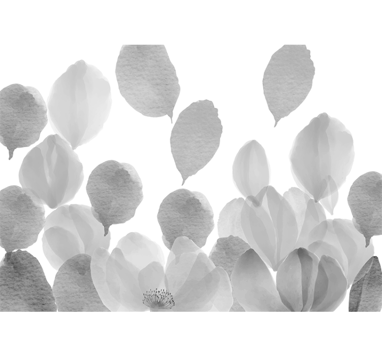 Tapisserie coquelicots design de feuilles élégant - TenStickers