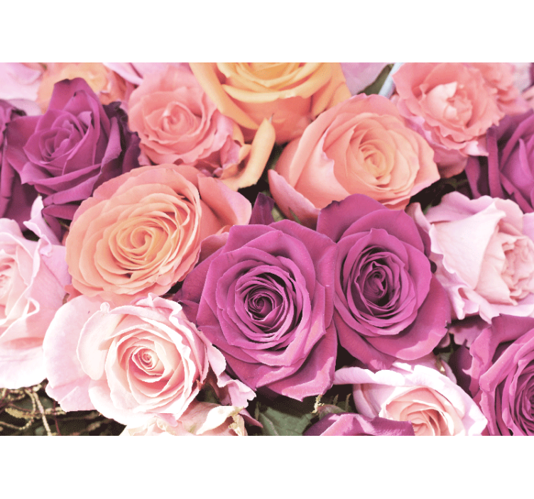 Tapisserie fleur bouquet de roses en gros plan - TenStickers