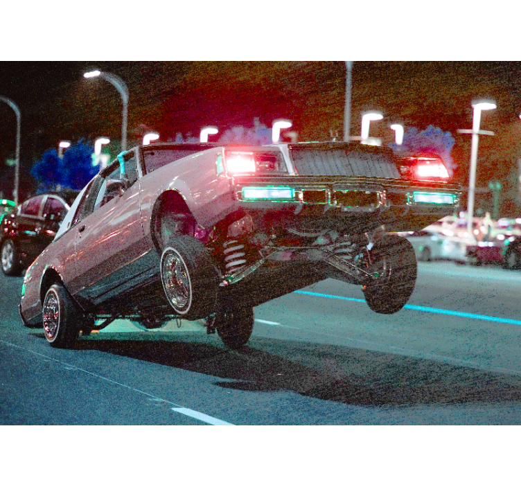 Tapisserie véhicule cascade de voitures classiques - TenStickers