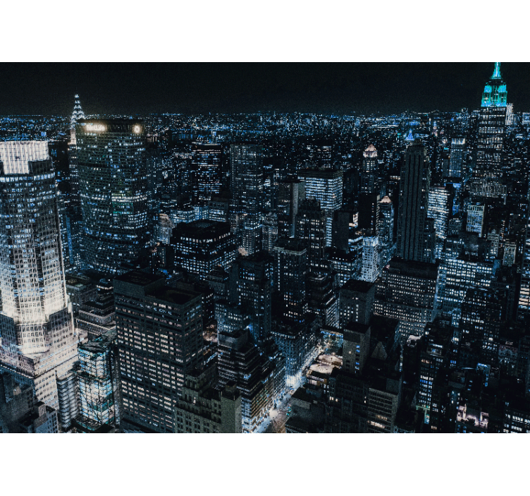 Tapisserie new york vue sur la skyline nocturne - TenStickers