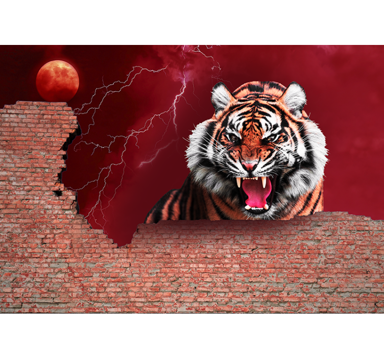 Tapisserie animaux rugissement de tigre fier - TenStickers