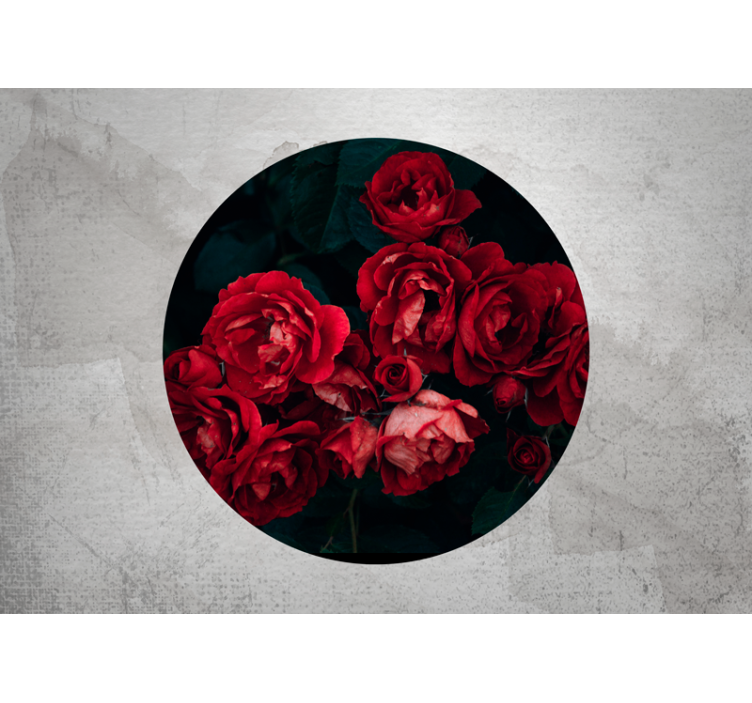 Tapisserie rose fleurs de rose rouges - TenStickers