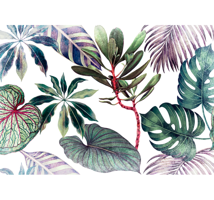 Tapisserie nature arrangement de feuillage tropical - TenStickers