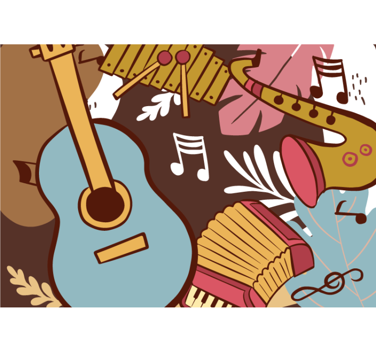 Tapisserie musique arrangement d'instruments musicaux - TenStickers