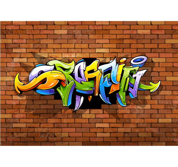 Tapisserie graffiti lettrage urbain coloré - TenStickers