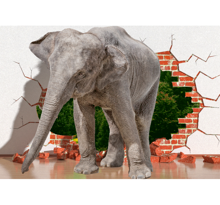 Papier peint mural d'animaux Mur d'éléphant géant 3d - TenStickers