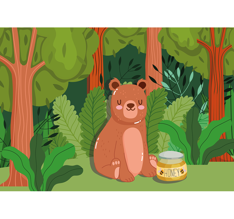 Tapisserie chambre enfant oeuvre d'art ours adorable - TenStickers