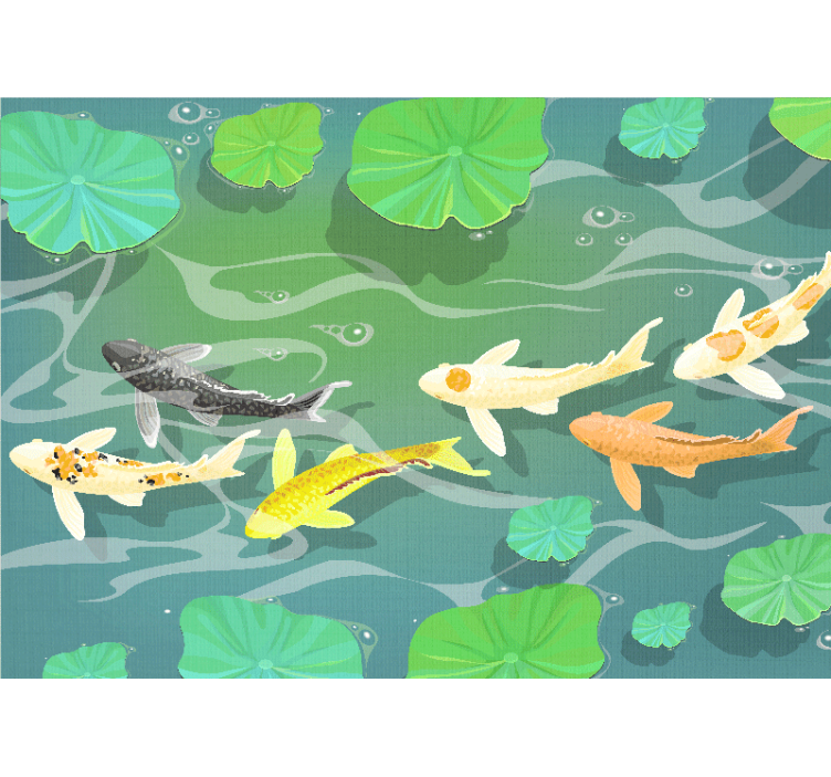 Tapisserie animaux étang de poissons koi - TenStickers