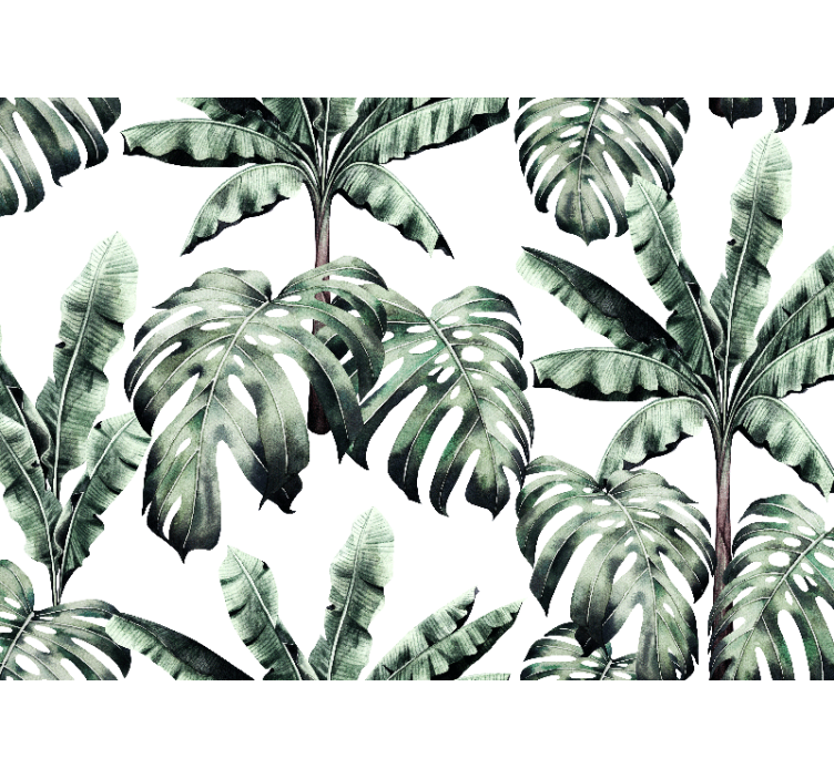 Tapisserie jungle feuilles tropicales luxuriantes - TenStickers