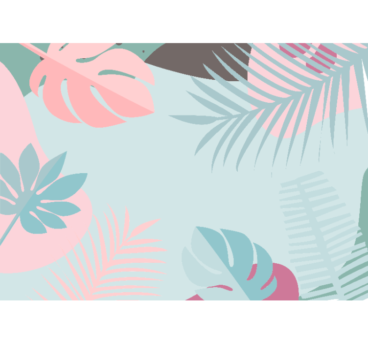 Papier peint nature Feuille tropicale abstraite verte - TenStickers
