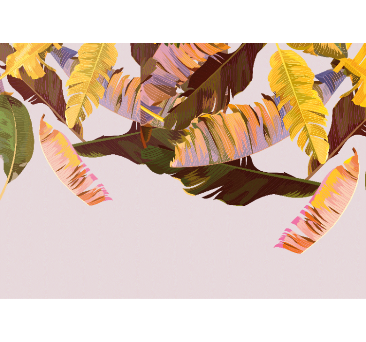 Tapisserie nature motifs de feuilles exotiques - TenStickers