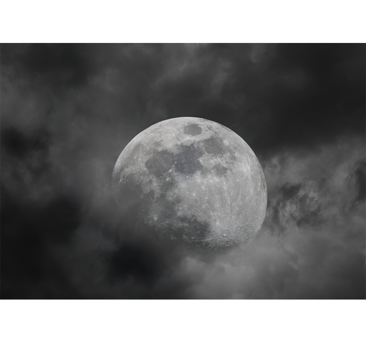 Tapisserie espace silhouette de lune lumineuse - TenStickers