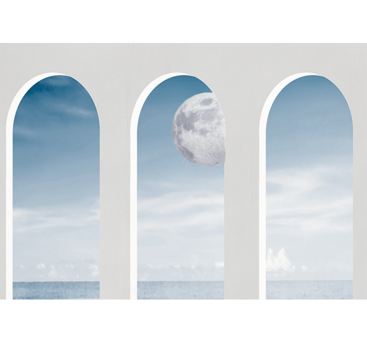 Tapisserie abstraite voûtes illuminées par la lune - TenStickers