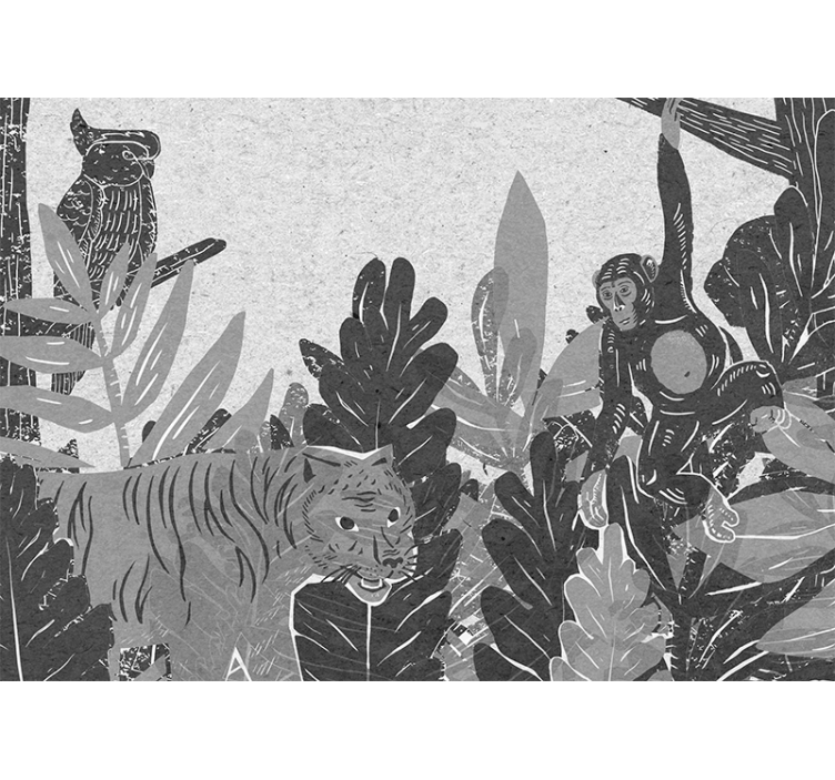 Tapisserie animaux scène d'exploration sauvage - TenStickers