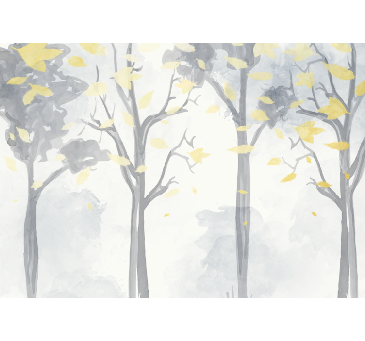 Tapisserie arbre silhouettes d'arbres d'automne - TenStickers