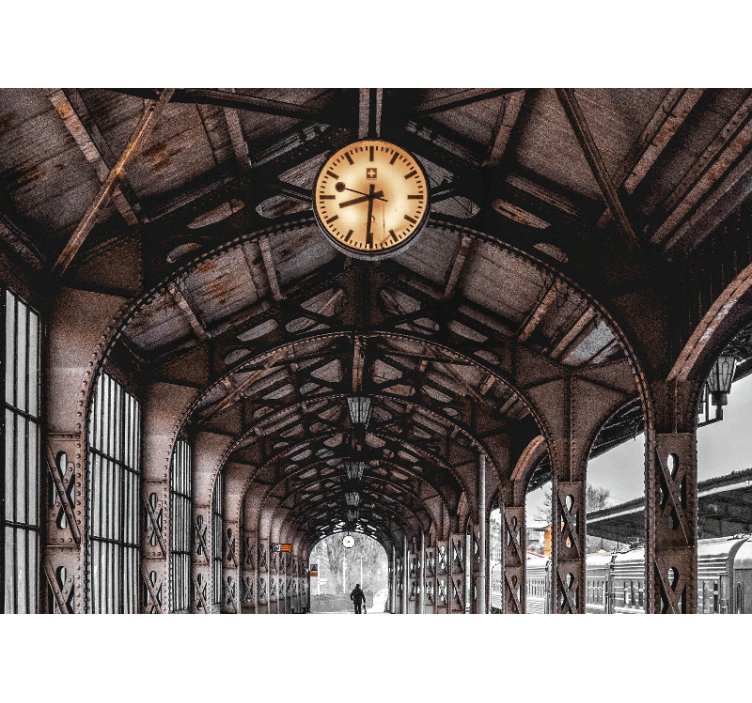 Tapisserie villes et pays arche de la gare horloge - TenStickers