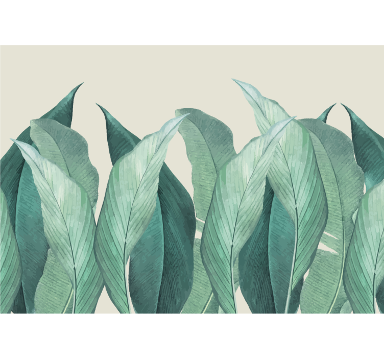 Tapisserie nature motif de feuilles luxuriantes - TenStickers