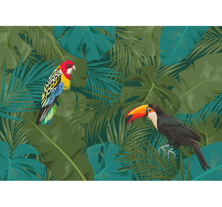 Tapisserie animaux perroquets tropicaux - TenStickers